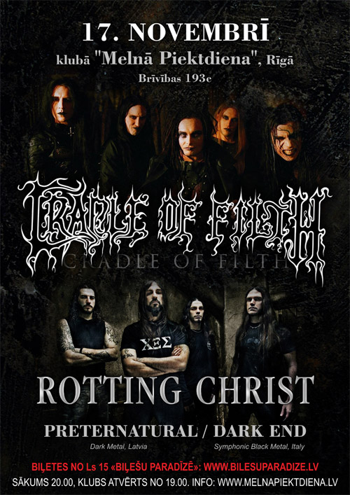 CRADLE OF FILTH / GOD SEED / ROTTING CHRIST